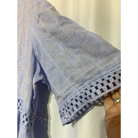 Knox Rose Blue Embroidered V-Neck Dress XXL - Picture 4 of 6